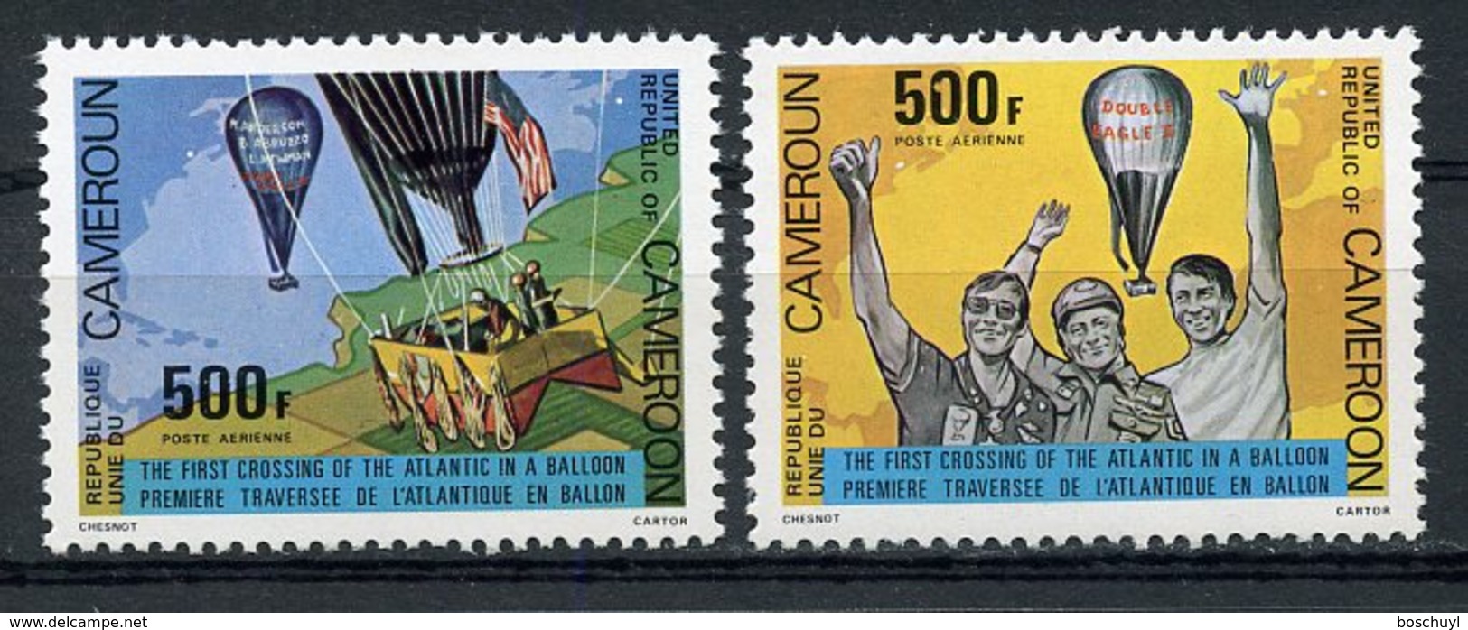 Cameroun, 1979, Atlantic Balloon Crossing, MNH, Michel 919-920 - Kamerun (1960-...)