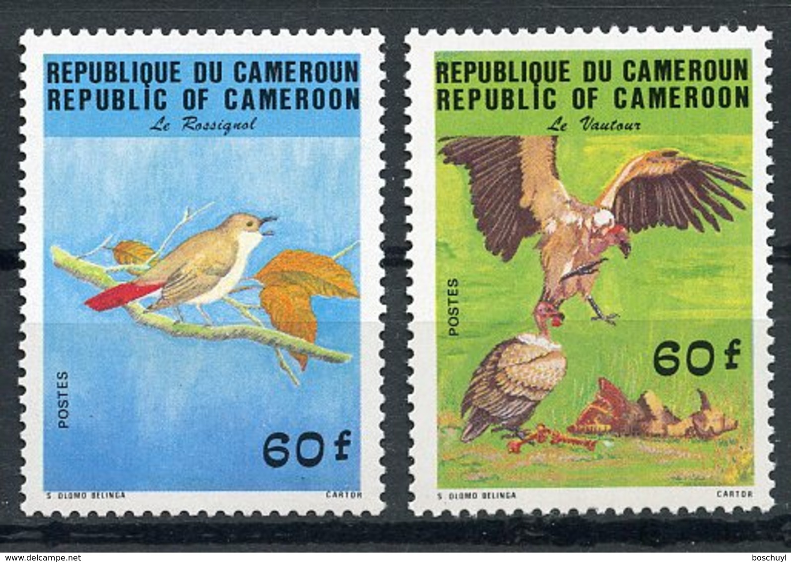 Cameroun, 1984, Birds, Animals, Fauna, MNH, Michel 1059-1060 - Kameroen (1960-...)