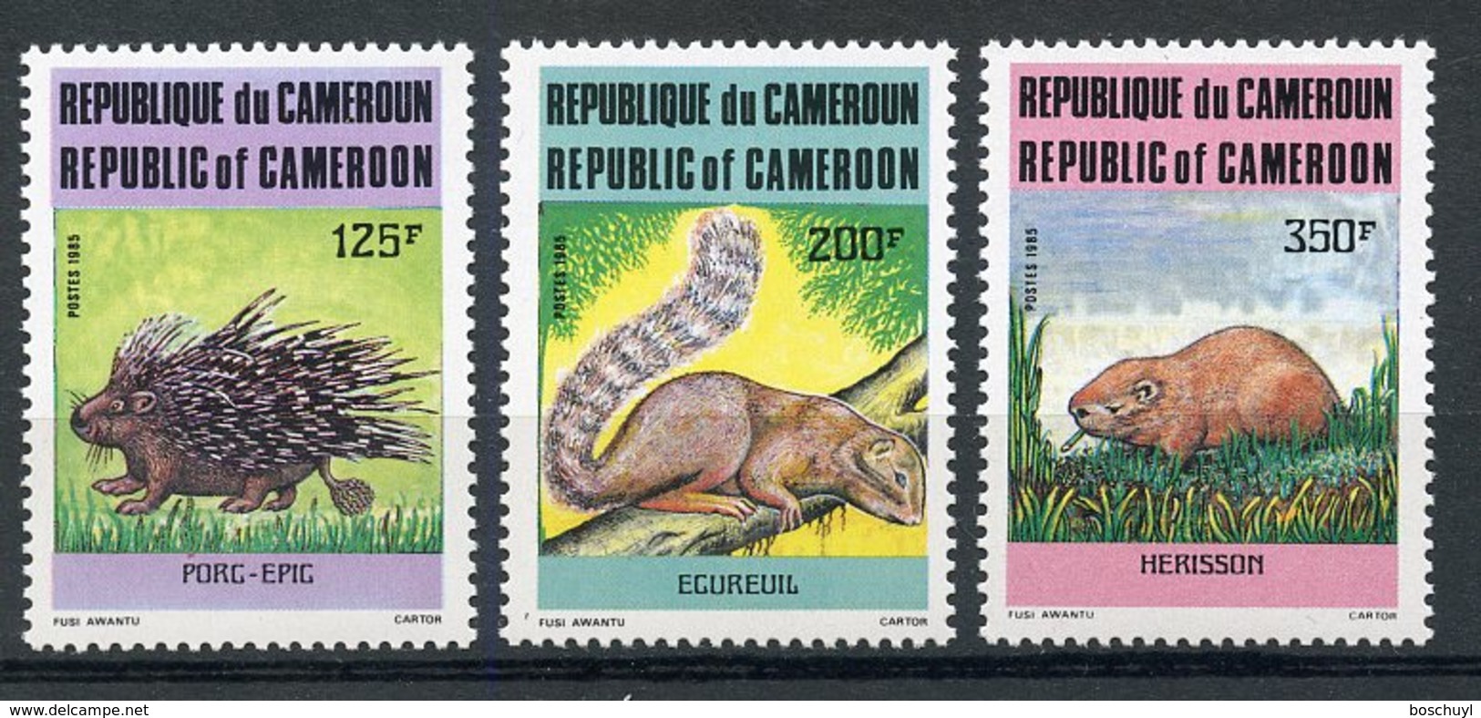 Cameroun, 1985, Wart Hog, Rat, Animals, Fauna, MNH, Michel 1093-1095 - Cameroon (1960-...)