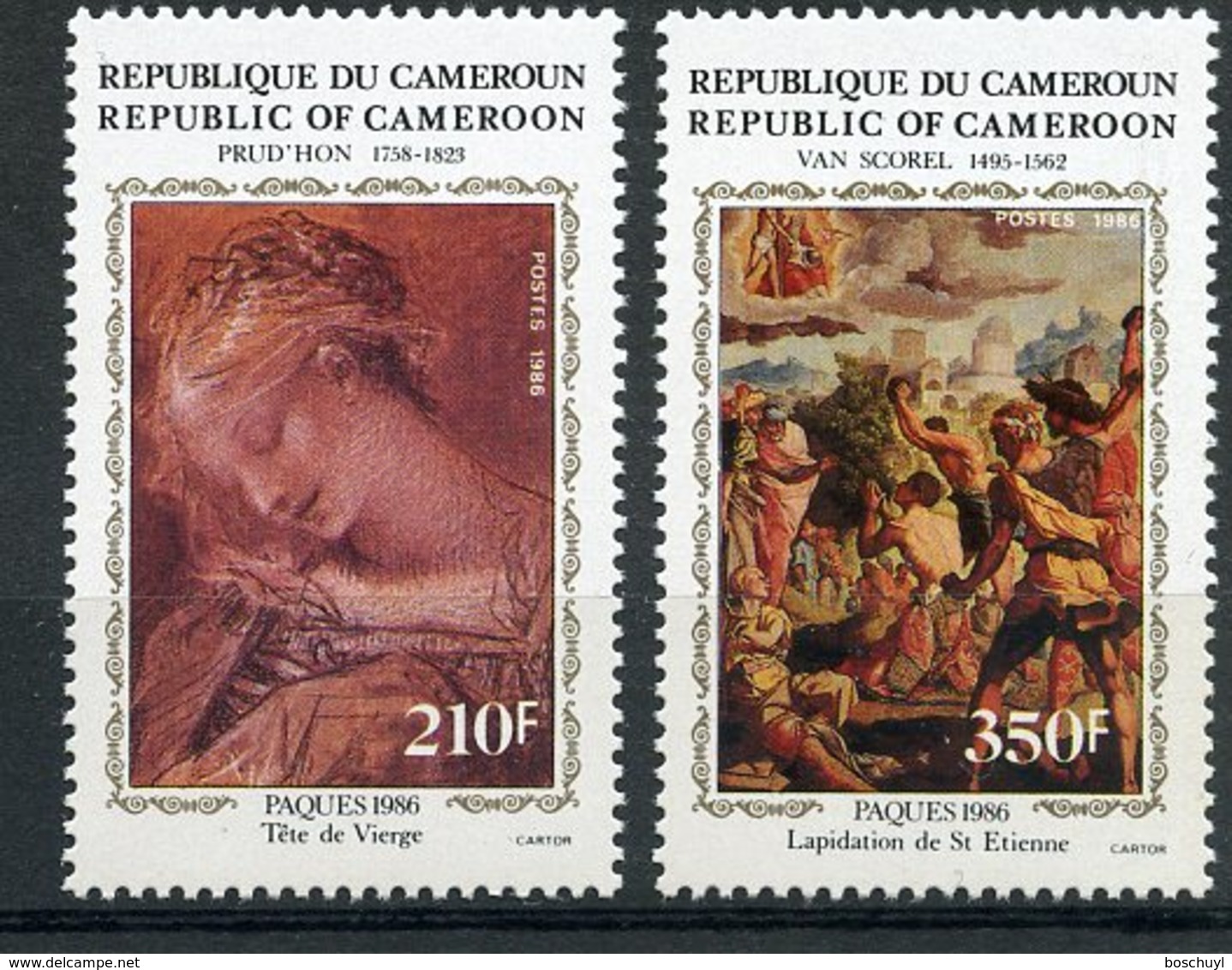 Cameroun, 1986, Easter, Paintings, Art, MNH, Michel 1112-1113 - Cameroon (1960-...)