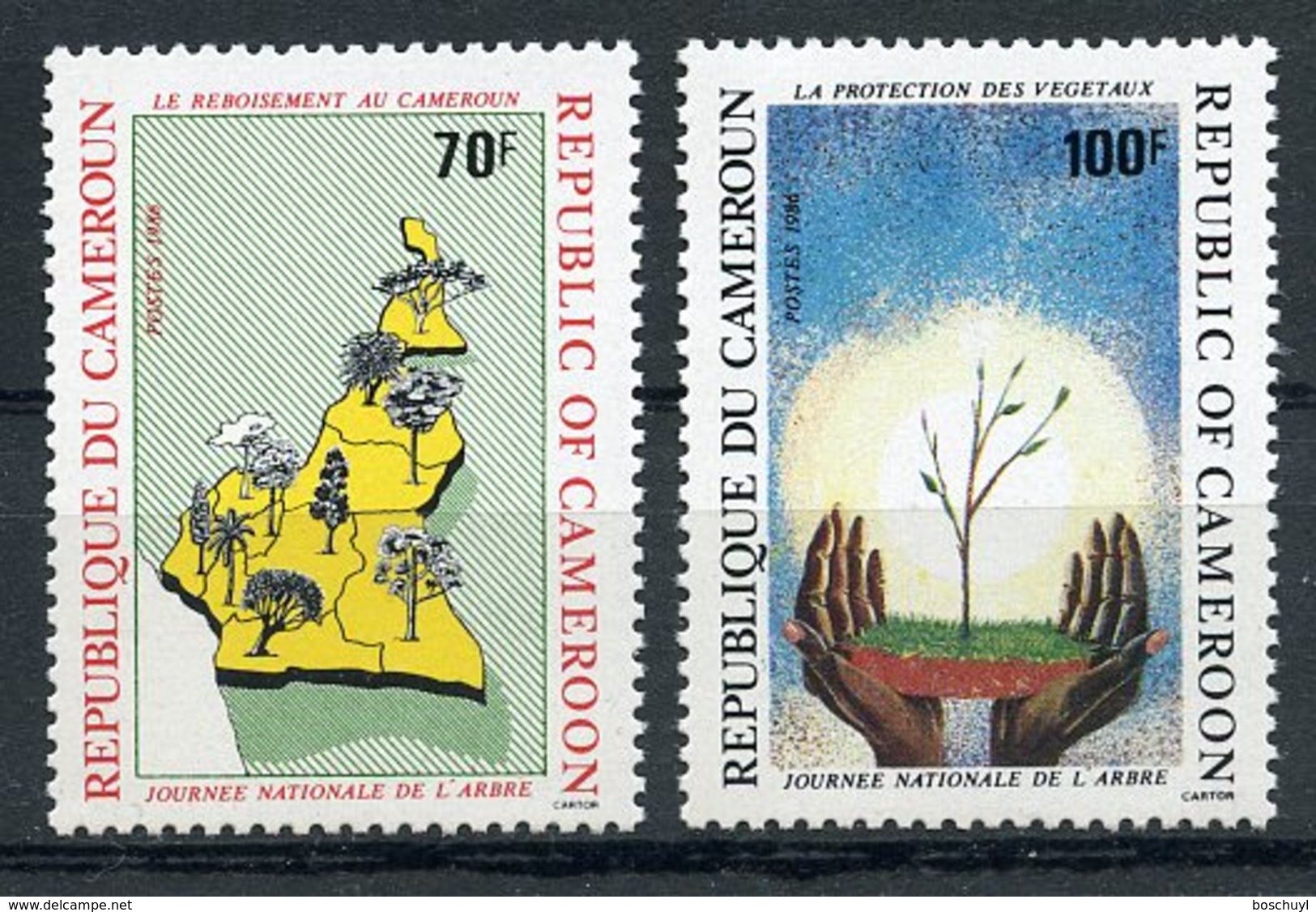 Cameroun, 1986, Day Of The Tree, Nature, MNH, Michel 1143-1144 - Kameroen (1960-...)