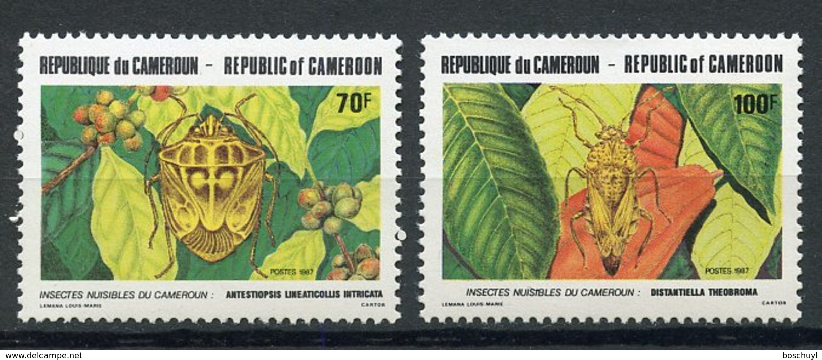 Cameroun, 1987, Plague Insects, Animals, Fauna, MNH, Michel 1148-1149 - Cameroon (1960-...)