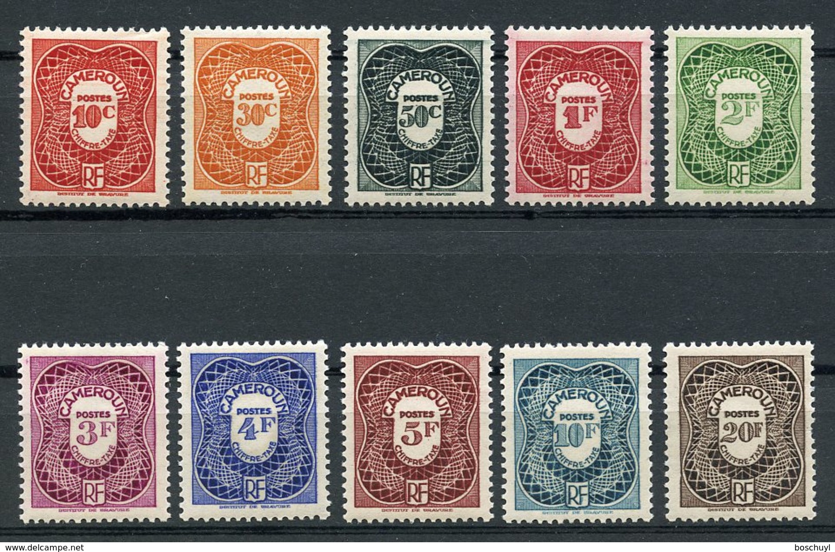 Cameroun, 1947, Postage Due, MLH, Michel 25-34 - Autres & Non Classés