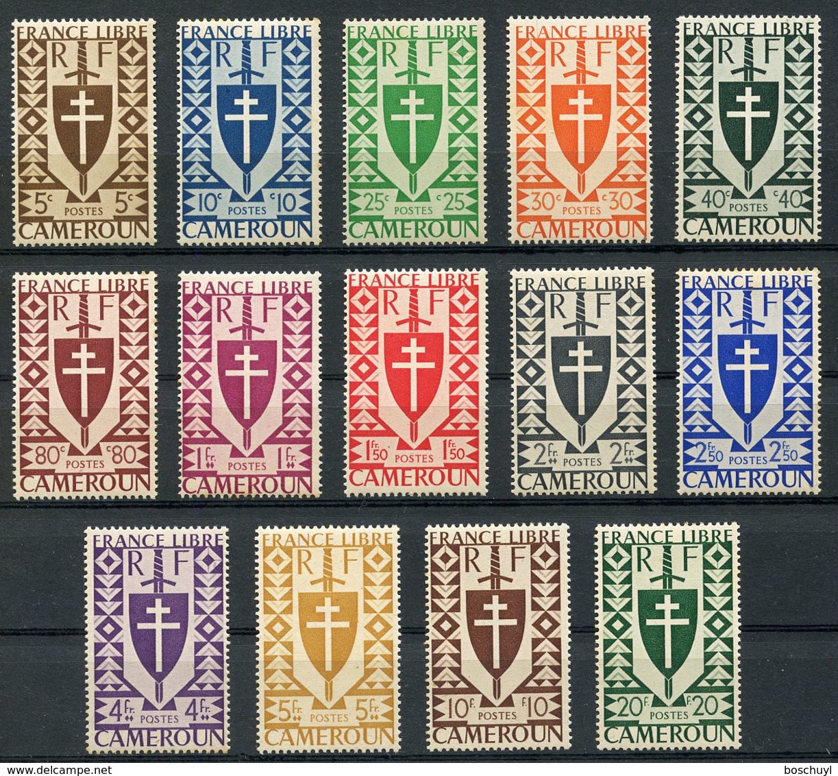 Cameroun, 1942, Definitives, Free France, MNH, Michel 224-237 - Sonstige & Ohne Zuordnung