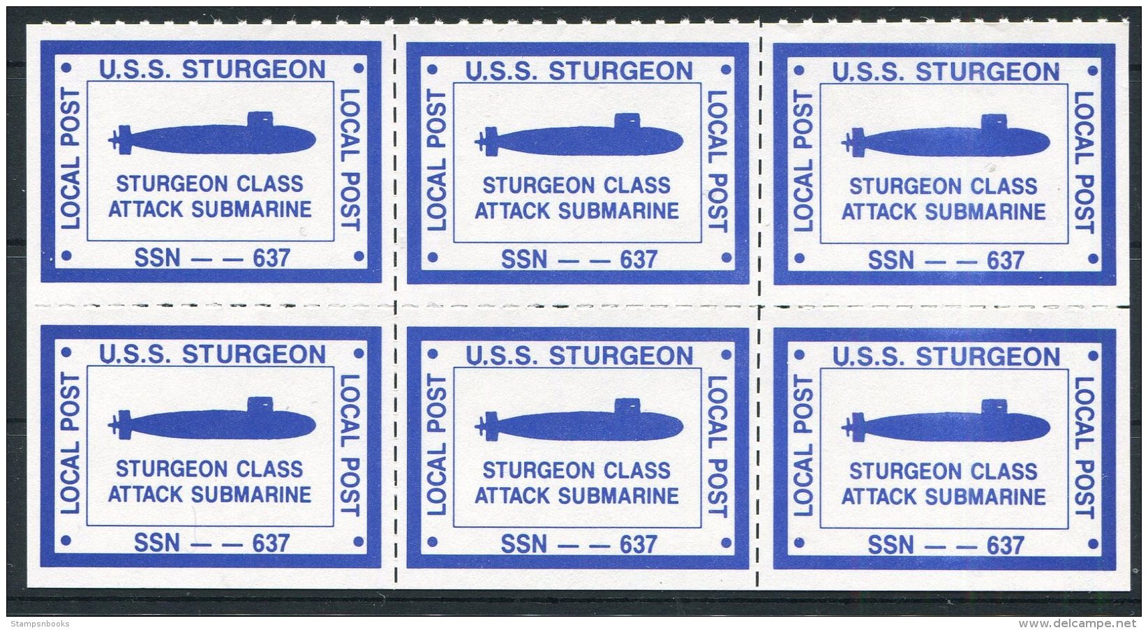 1989 USA USS STURGEON Submarine Local Post Arctic Circle Cover + 6 Stamps - Polar Ships & Icebreakers