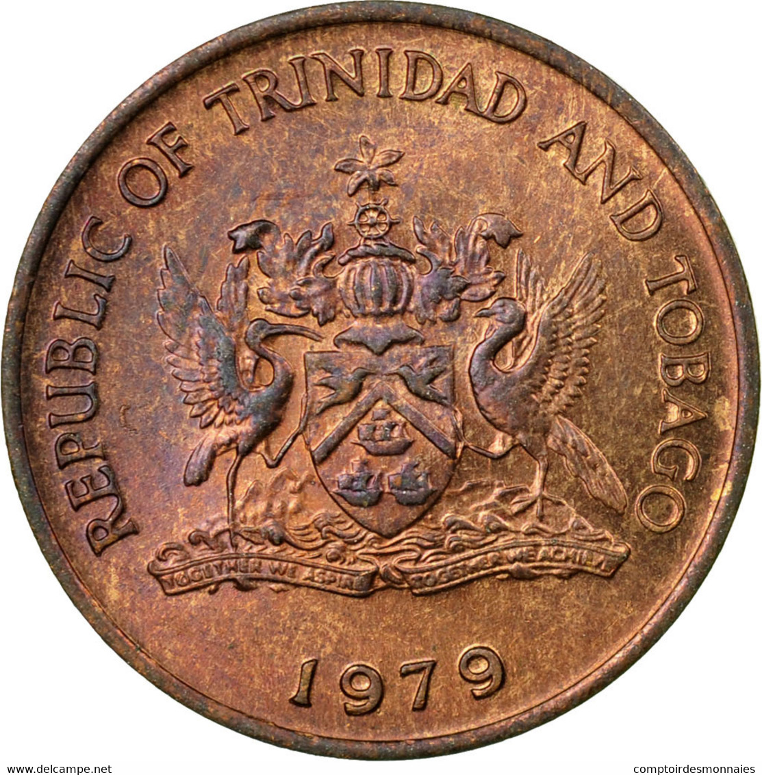 Monnaie, TRINIDAD & TOBAGO, Cent, 1979, Franklin Mint, TTB, Bronze, KM:29 - Trinité & Tobago