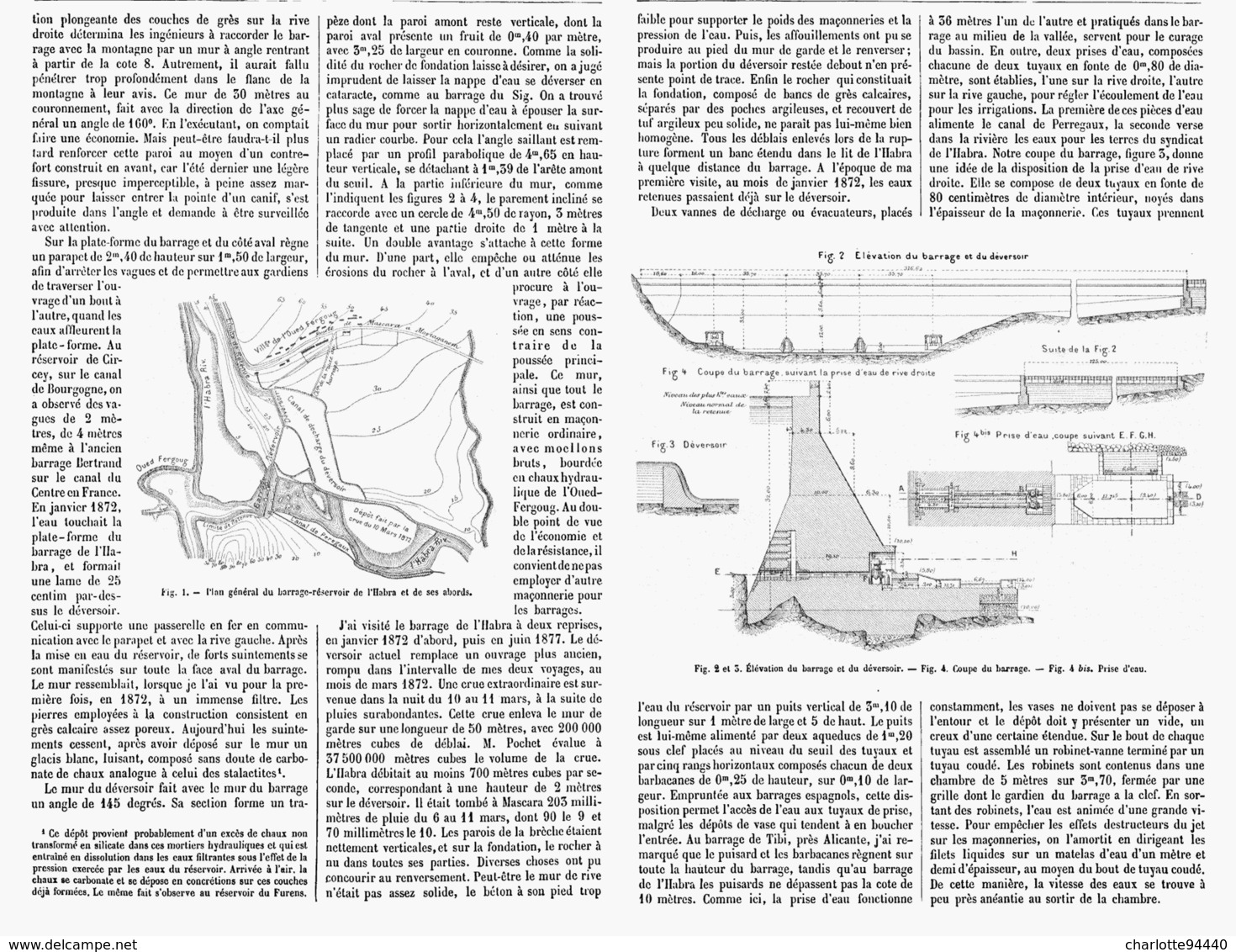 BARRAGE-RESERVOIR De L'HABRA  ( ALGERIE )  1878 ( 1 ) - Other & Unclassified