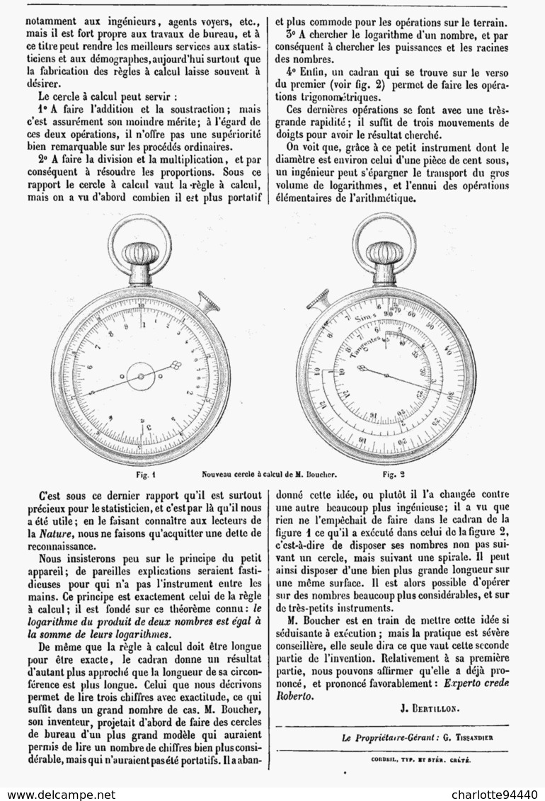 NOUVEAU CERCLE DE CALCUL  1878 - Other & Unclassified