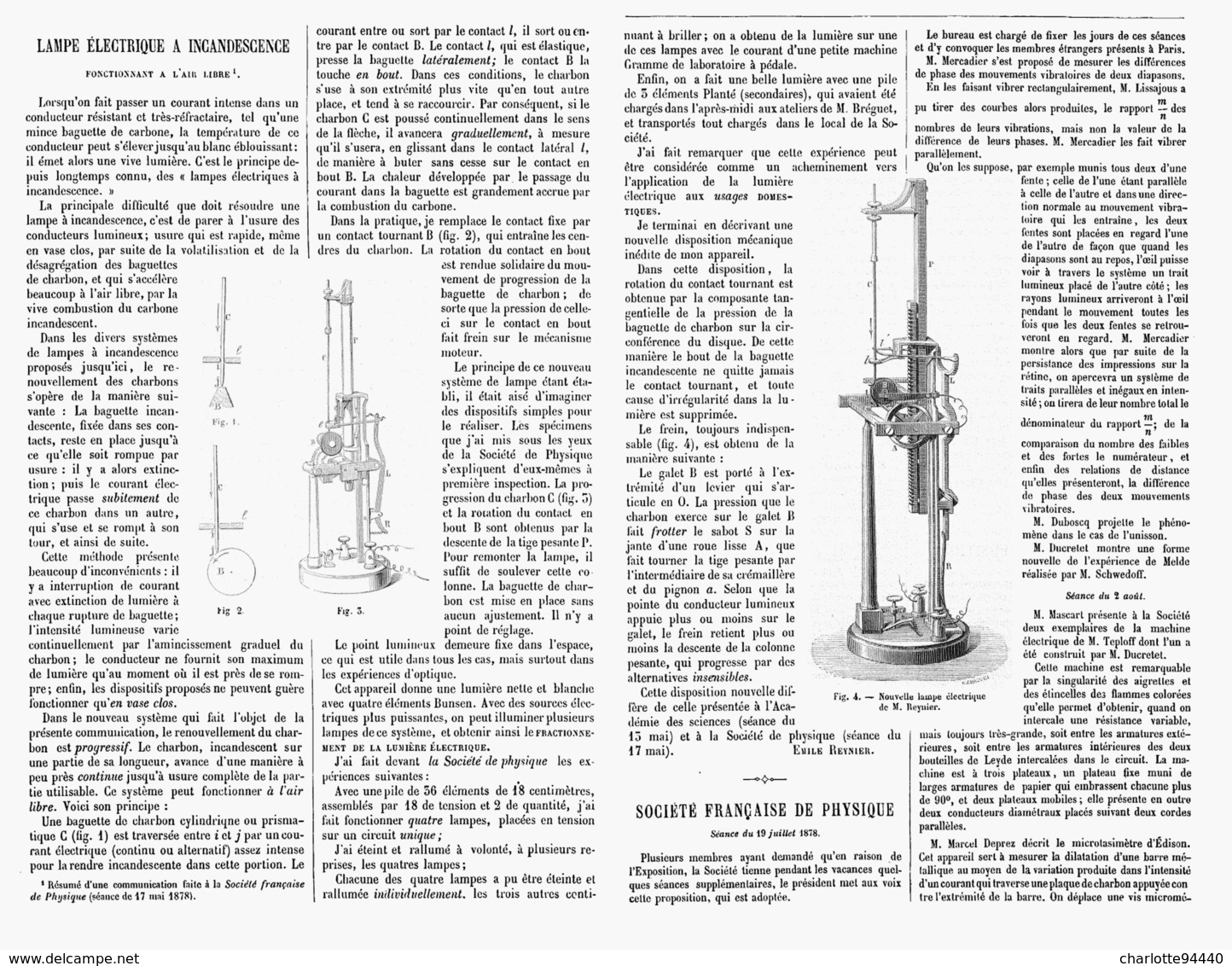 LAMPE ELECTRIQUE à INCANDESDCENCE Fonctionnant à L'AIR LIBRE   1878 - Autres & Non Classés