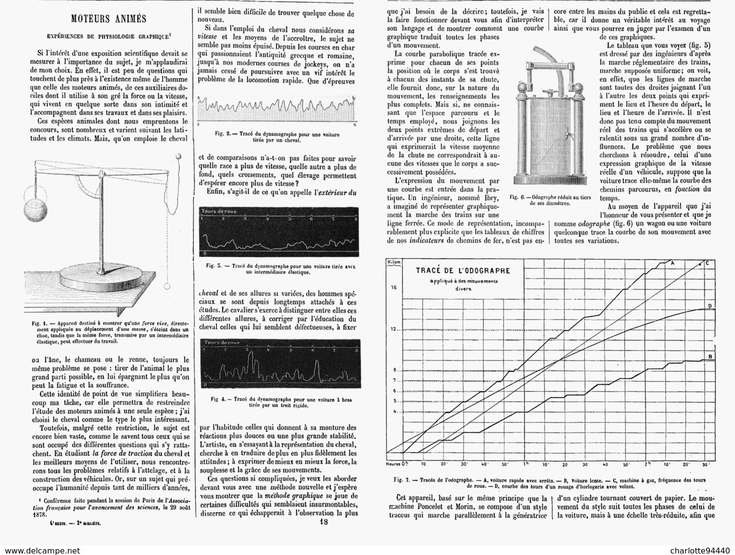 MOTEURS ANIMES Experiences De PHYSIOLOGIE GRAPHIQUE    1878 - Andere & Zonder Classificatie