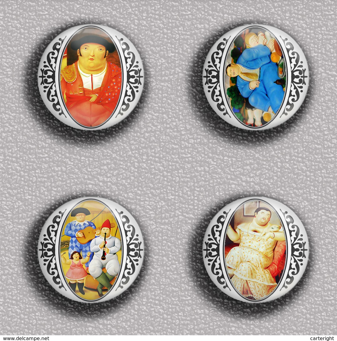 Fernando Botero Painting Fan ART BADGE BUTTON PIN SET 1 (1inch/25mm Diameter) 35 DIFF - Altri & Non Classificati