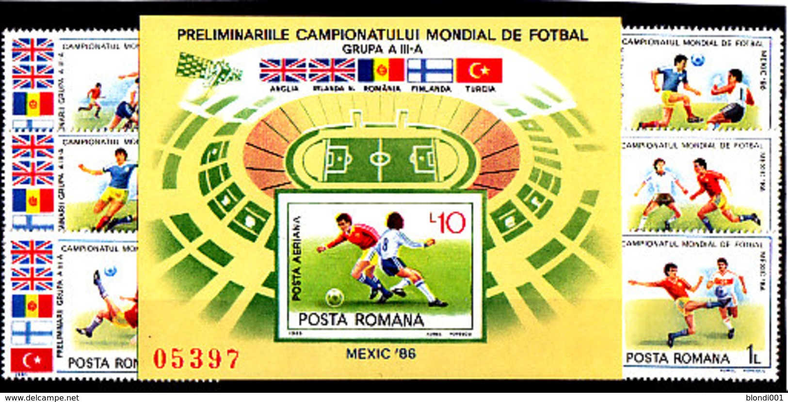 Soccer World Cup 1986 - ROMANA - S/S Imp.+Set MNH - 1986 – Mexico