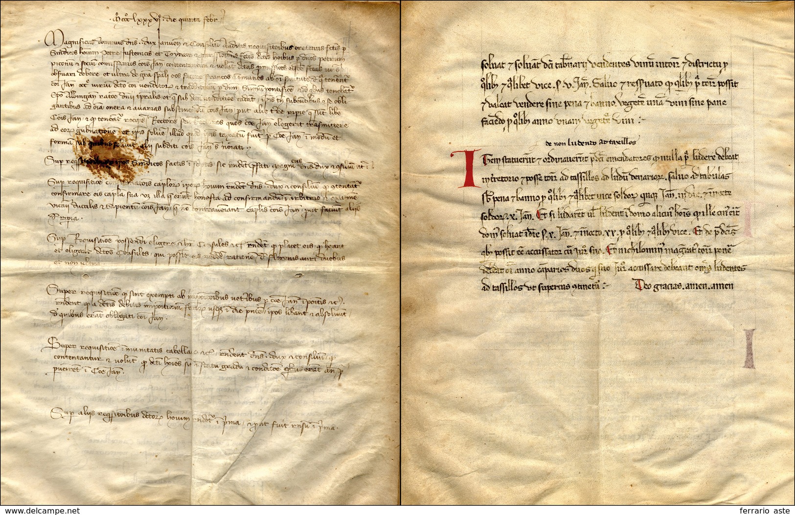1386/87 - Ternione Pergamenaceo, Composto Da Tre Bifoli Completi Relativi Alle Comunità Di Pietra, G... - ...-1850 Préphilatélie