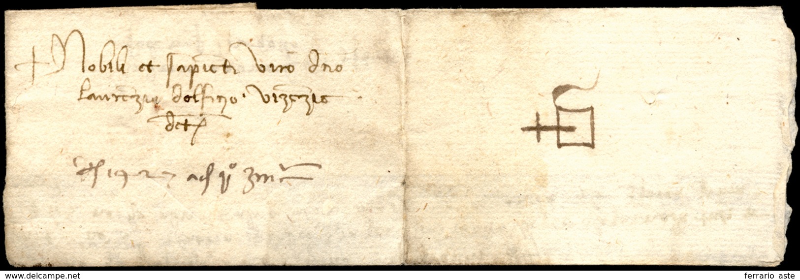 1450 Ca. - Lettera Completa Di Testo Per Venezia, Gilda Al Verso. ... - ...-1850 Préphilatélie