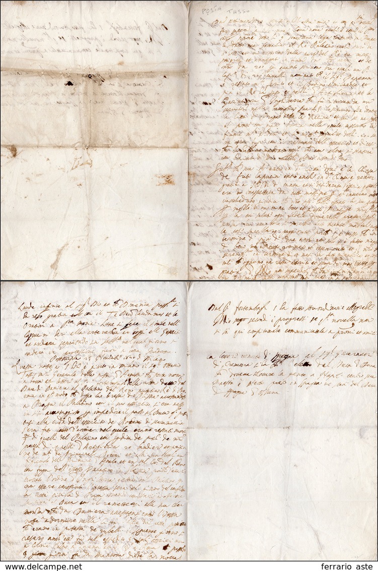 1620 Ca. - Documento Relativo Alla Posta Dei Tasso. Per Specialista, Da Studiare. ... - 1. ...-1850 Vorphilatelie