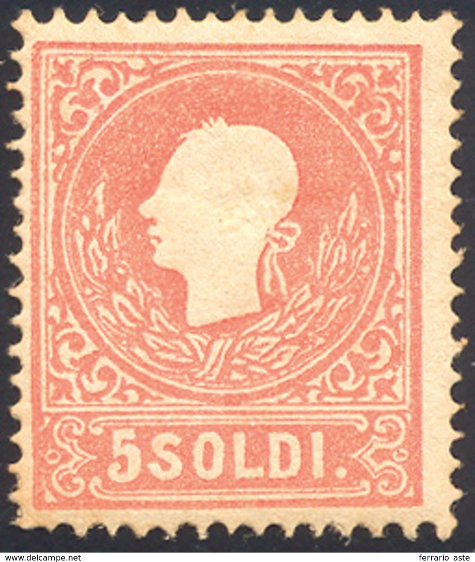 1859 - 5 Soldi, II Tipo (30), Gomma Originale, Perfetto. Enzo Diena. ... - Lombardije-Venetië