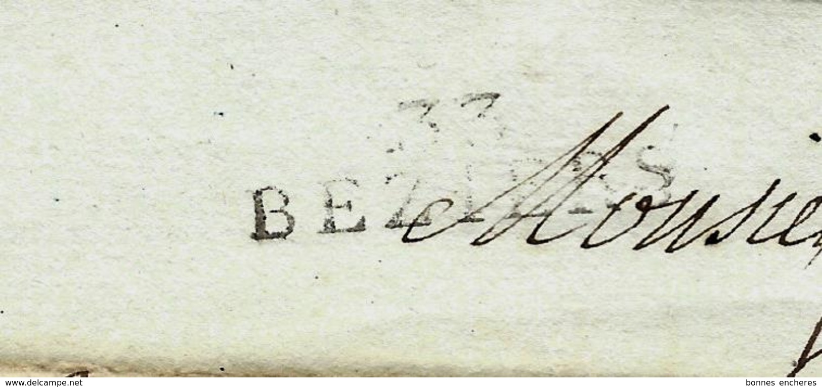 1807 LAC Double Sign. Maçonnique MARQUE POSTALE "33 BEZIERS" POUR TOULOUSE - 1801-1848: Précurseurs XIX