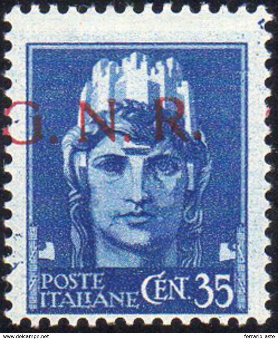 1943 - 35 Cent. Soprastampa G.N.R. Di Brescia Del I Tipo Fortemente Spostata In Senso Verticale (476... - Andere & Zonder Classificatie