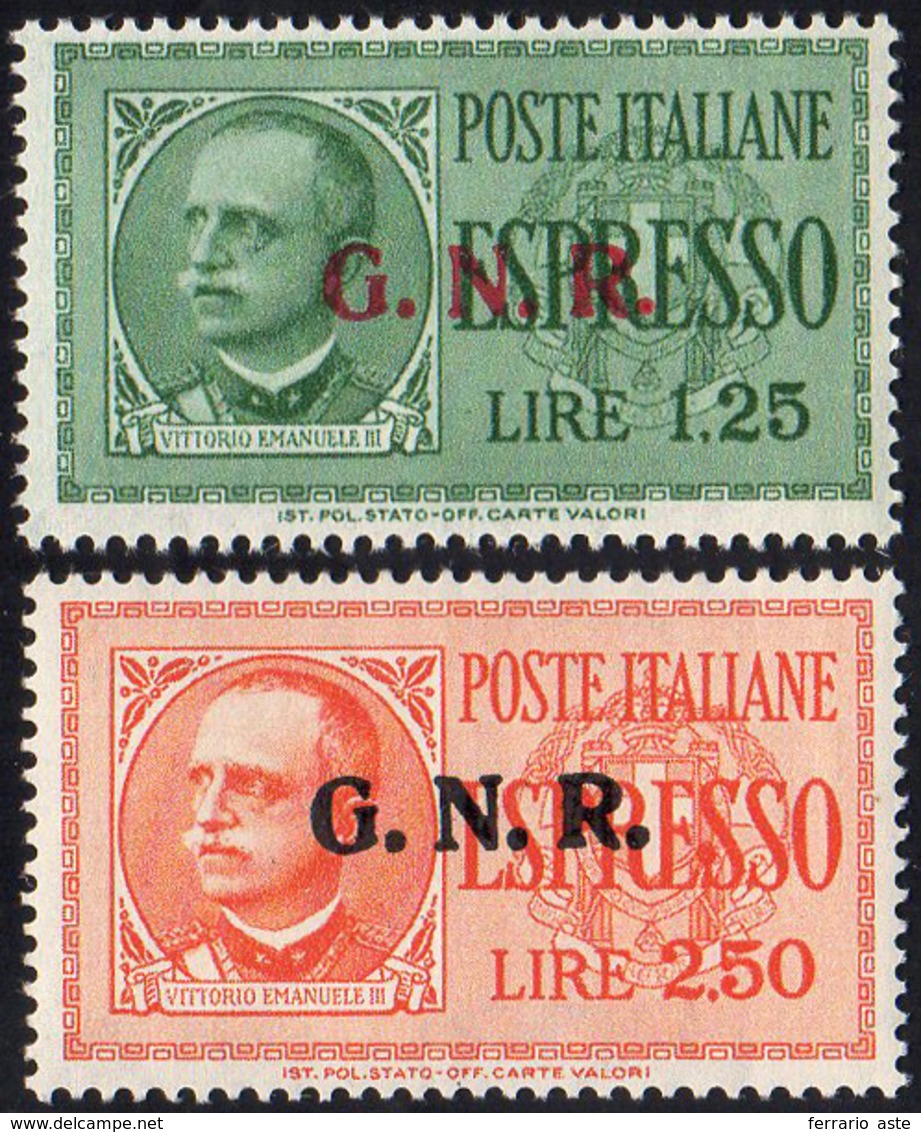 1943 - Soprastampati G.N.R. Di Verona (19/20), Gomma Integra, Perfetti. Raybaudi Per Il N. 20, Ferra... - Andere & Zonder Classificatie