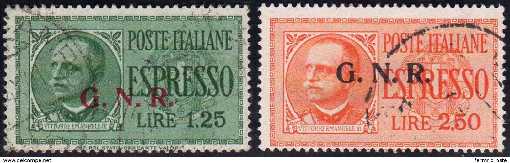 1943 - Soprastampati G.N.R. Di Brescia, II Tipo (19/II-20/II), Usati, Perfetti. Cert. SPR. ... - Andere & Zonder Classificatie