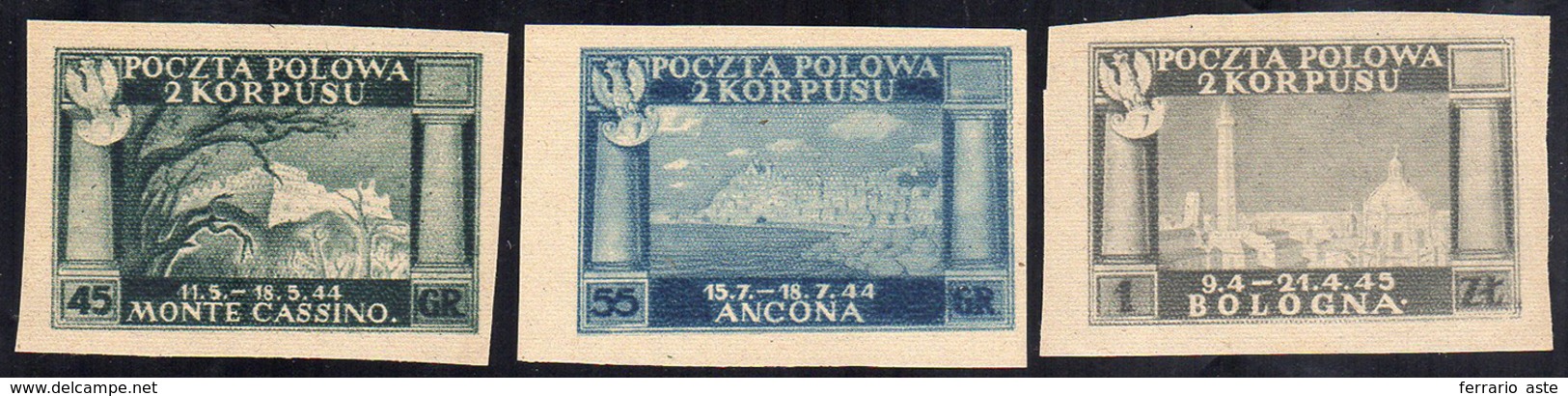 1946 - Vittorie Polacche, Carta Grigia, Non Dentellati (1A/3A), Gomma Integra, Perfetti. Belli! ... - 1946-47 Corpo Polacco Periode