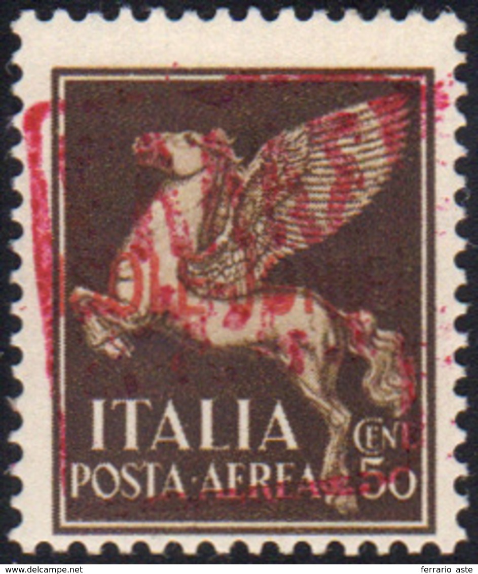 ZANTE POSTA AEREA 1943 - 50 Cent. Soprastampa Rossa (A2), Gomma Integra, Perfetto. A.Diena. ... - Andere & Zonder Classificatie