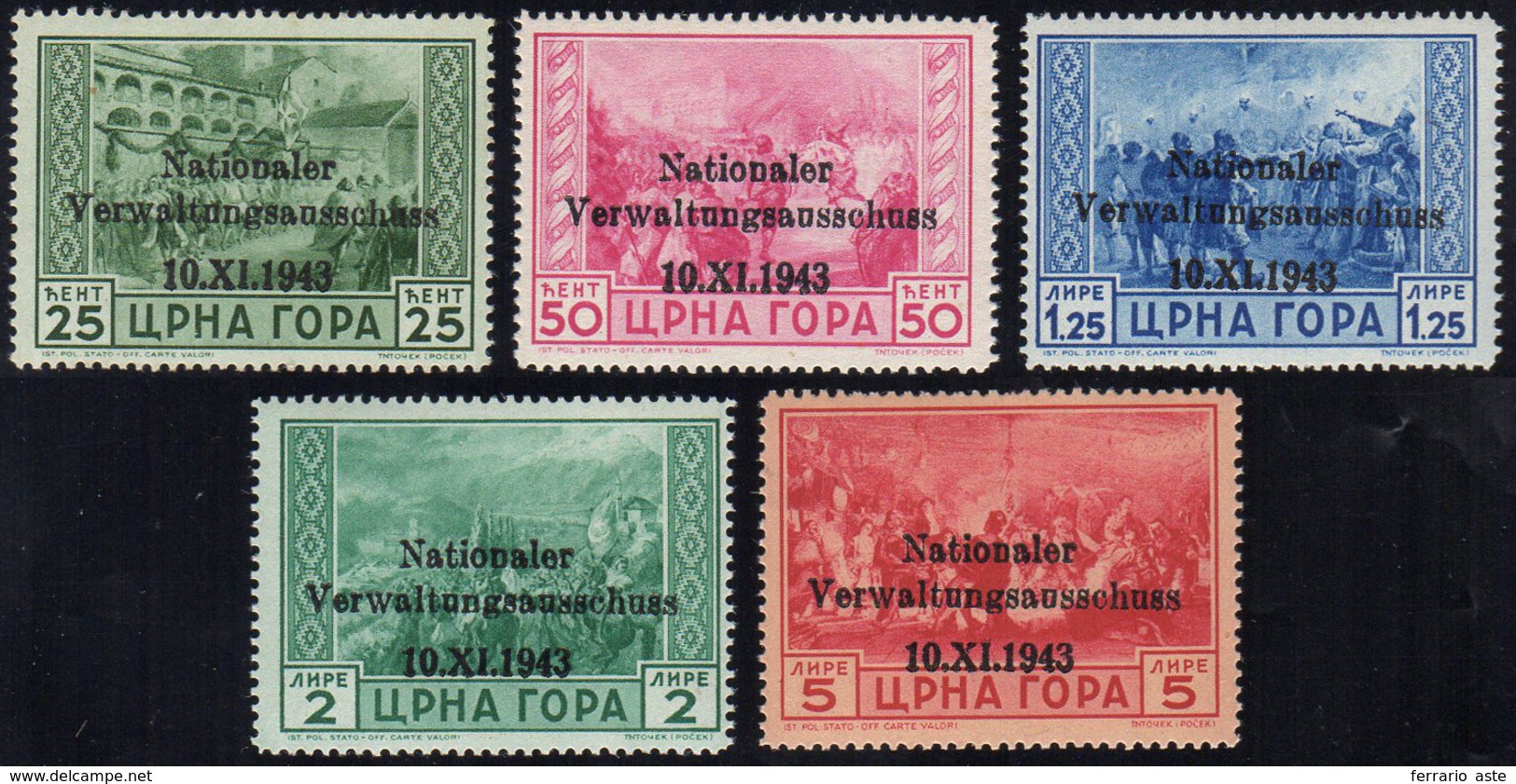 MONTENEGRO 1943 - Serto Della Montagna Soprastampati (10/14), Gomma Integra, Perfetti. Belli. ... - Andere & Zonder Classificatie