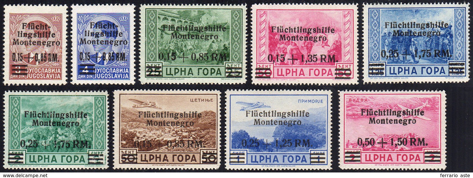 MONTENEGRO 1944 - Soprastampati Assistenza Ai Profughi (15/20,A6/A8), Gomma Integra, Perfetti. Belli... - Andere & Zonder Classificatie