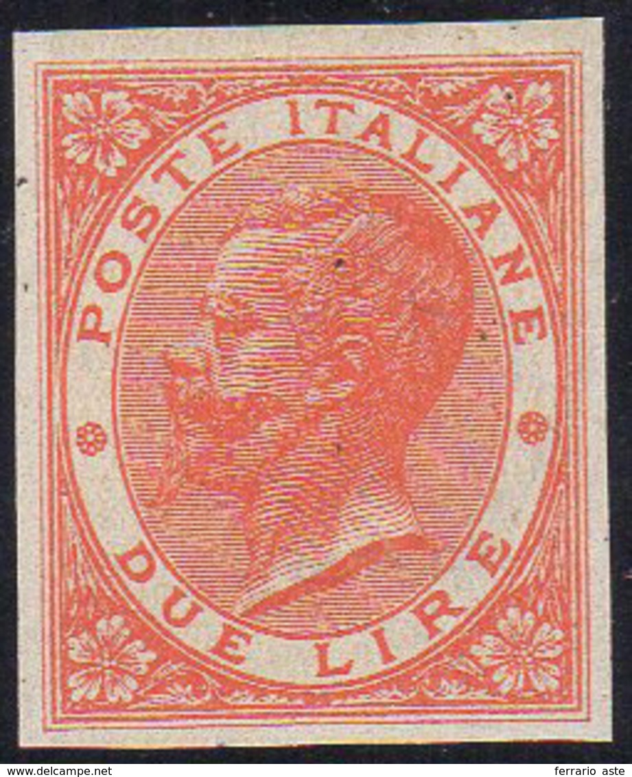 EMISSIONI GENERALI 1874 - 2 Lire, Prova D'archivio Con Gli Angoli Non Modificati E Soprastampa In Al... - Andere & Zonder Classificatie