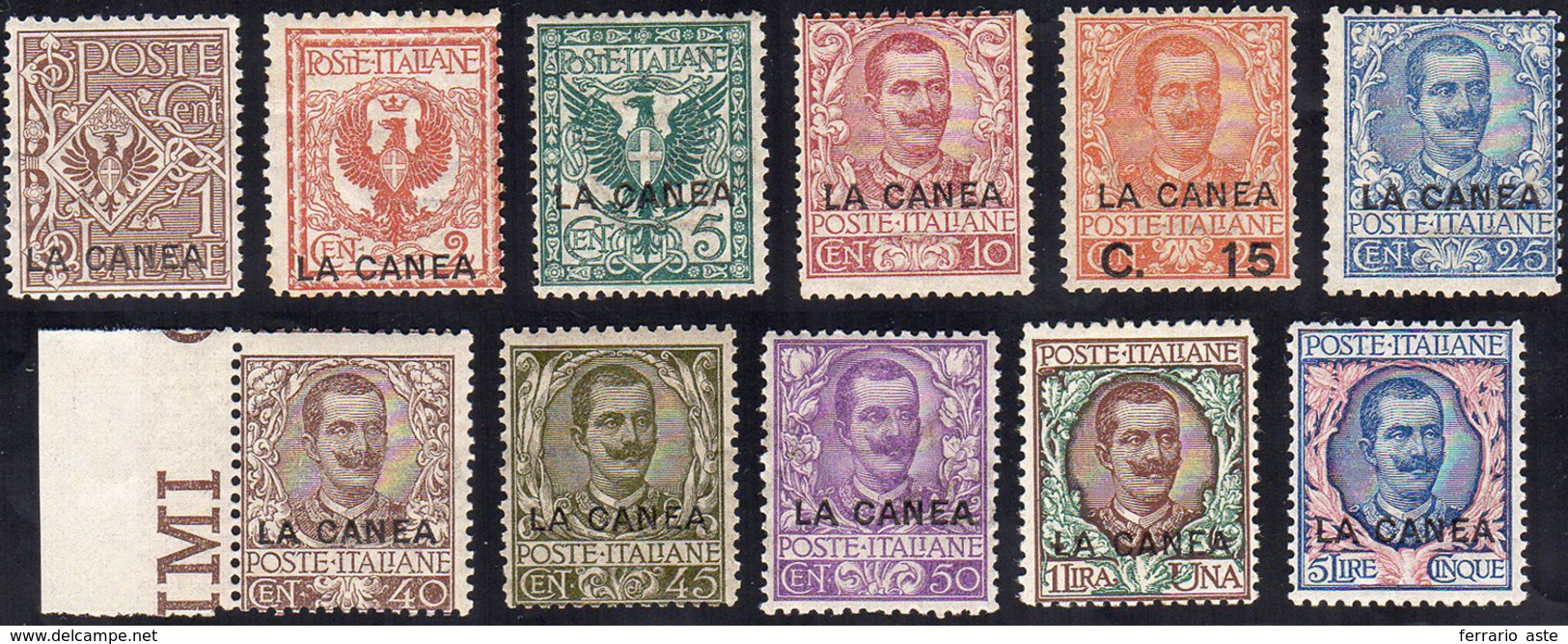 LA CANEA 1905 - Soprastampati (3/13), Gomma Originale, Invisibile Traccia Di Linguella, Perfetti. Be... - Andere & Zonder Classificatie