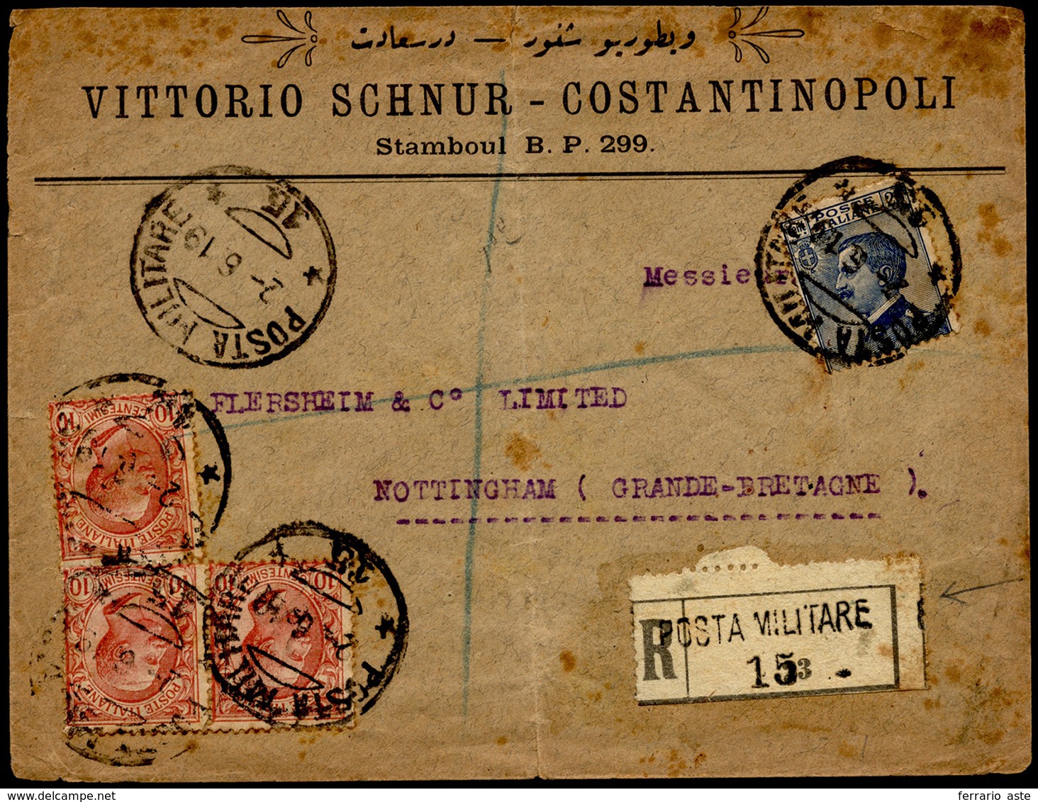 COSTANTINOPOLI 1919 - 10 Cent. Leoni, Tre Esemplari, 25 Cent. Michetti (Regno 82,83), Otttimo Stato,... - Andere & Zonder Classificatie