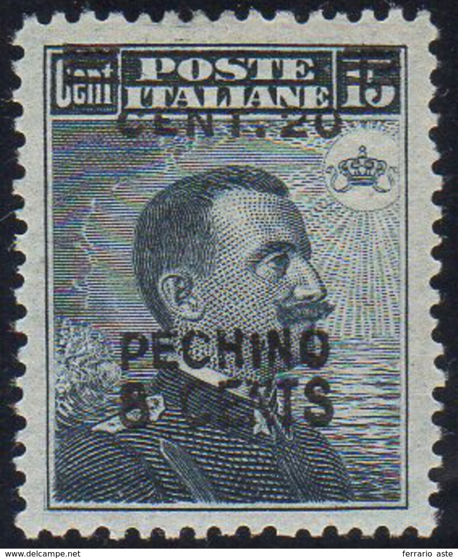 PECHINO 1917 - 8 C. Su 20 Cent. Soprastampato A Mano (4), Gomma Integra, Perfetto. Bello E Raro! Cer... - Andere & Zonder Classificatie