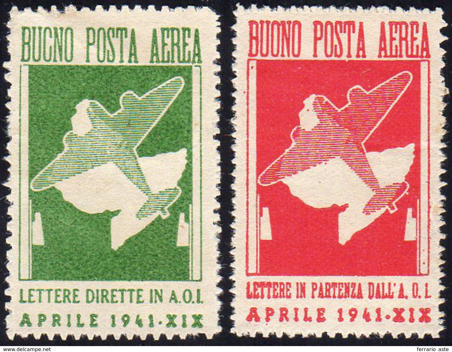 FRANCHIGIA MILITARE 1941 - Buoni Di Posta Aerea, Non Emessi (1/2), Gomma Originale Il N. 2, Senza Go... - Italiaans Oost-Afrika
