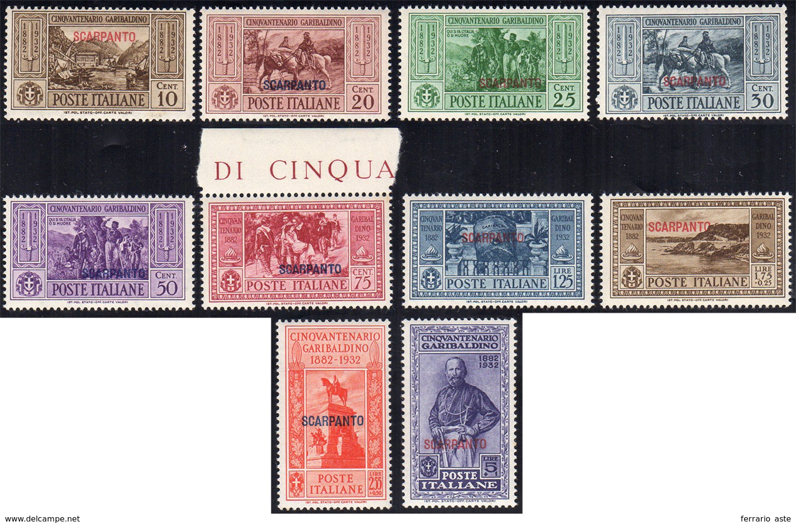 CARCHI 1932 - Garibaldi (17/26), Perfetti, Gomma Integra. ... - Egée