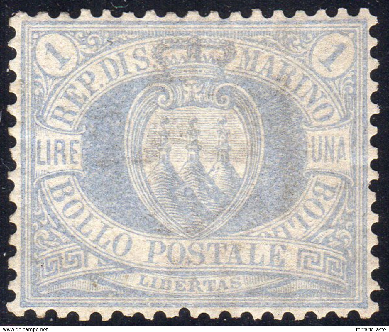 1894 - 1 Lira Oltremare Stemma (31), Ottima Centratura, Gomma Integra, Perfetto. Splendido E Raro Di... - Andere & Zonder Classificatie