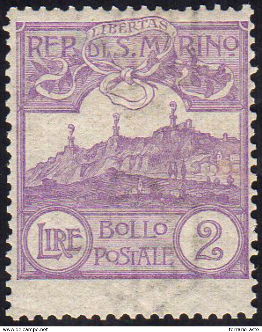 1903 - 2 Lire Veduta (44), Ottima Centratura, Gomma Integra, Perfetto. Bello! Cert. Diena. ... - Andere & Zonder Classificatie