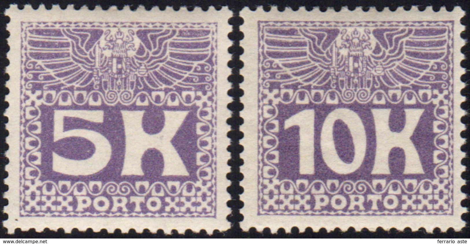 AUSTRIA SEGNATASSE 1911 - Alti Valori (44/45), Gomma Integra, Perfetti. Belli! Cert. Diena. ... - Andere-Europa