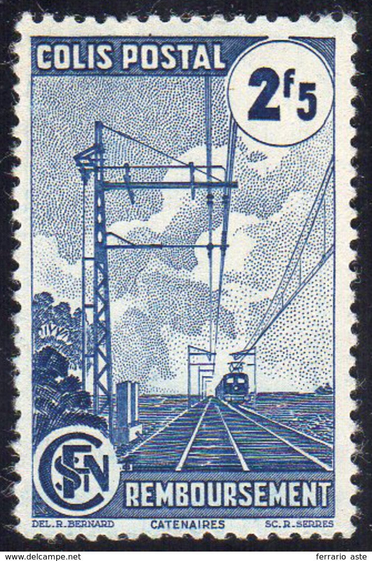 FRANCIA PACCHI POSTALI 1944 - 2,50 Fr. Ferrovie Elettriche, Senza Filigrana (218B), Gomma Originale ... - Andere-Europa