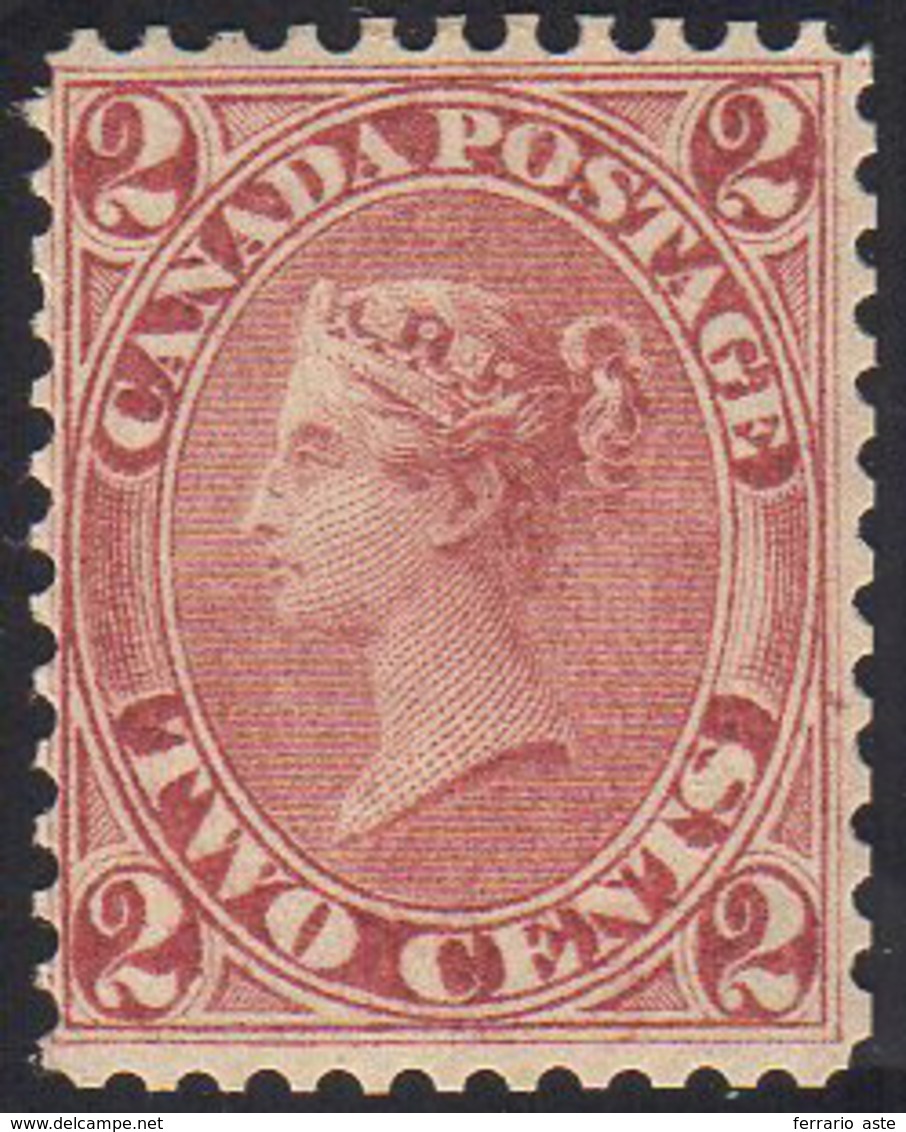 CANADA 1859 - 2 Cent. Regina Vittoria (13), Gomma Originale, Perfetto. A.Diena. ... - Andere & Zonder Classificatie