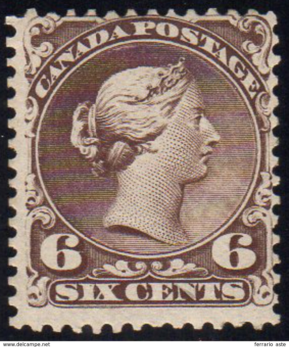 CANADA 1868 - 6 Cent. Regina Vittoria (23), Gomma Originale, Perfetto. ... - Andere & Zonder Classificatie