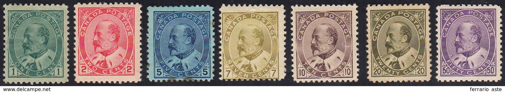 CANADA 1903/09 - Edoardo VII (78/84), Gomma Originale, Perfetti, Ossidazioni Sul 5 Cent. ... - Andere & Zonder Classificatie