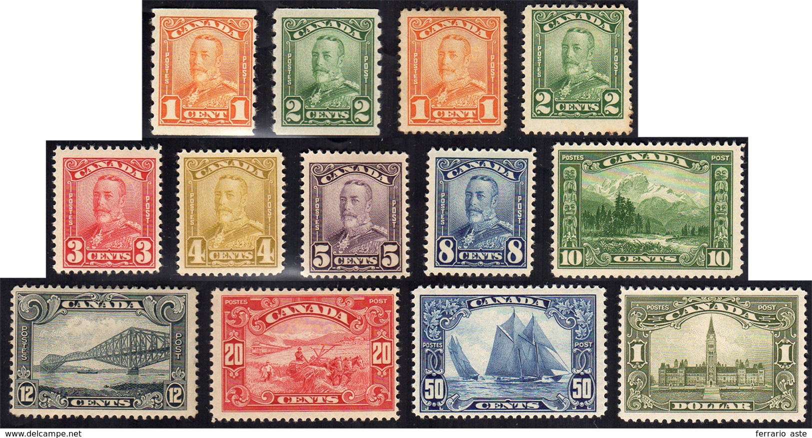 CANADA 1928/29 - Ordinaria, Dent. 12 E 1,2 Cent. Da Bobina (129/139, 129a, 130a), Gomma Originale, P... - Andere & Zonder Classificatie