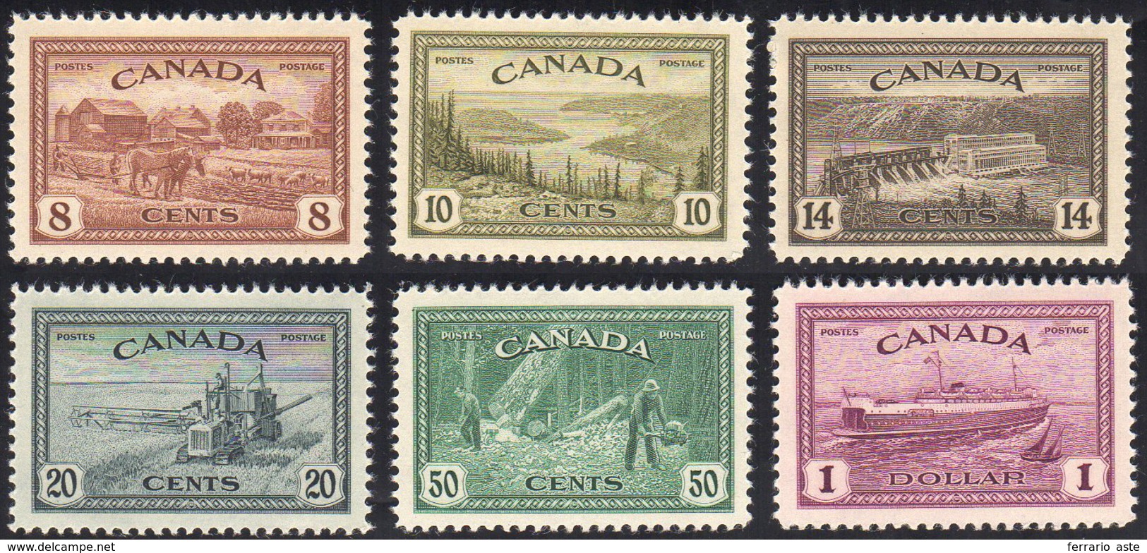 CANADA 1946 - Economia Di Pace (219/224), Gomma Integra, Perfetti, MNH. ... - Andere & Zonder Classificatie