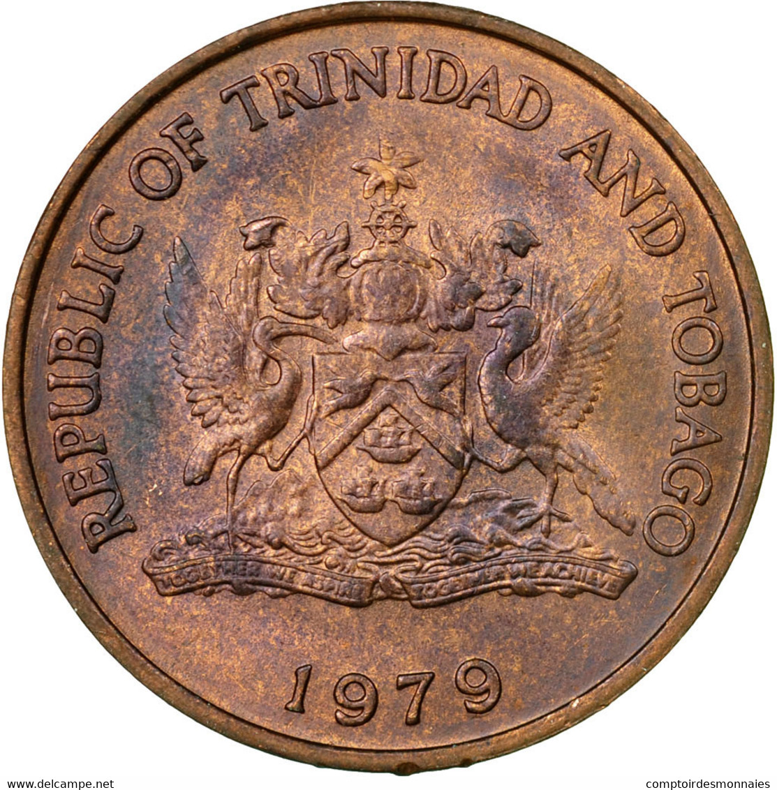 Monnaie, TRINIDAD & TOBAGO, 5 Cents, 1979, Franklin Mint, TTB, Bronze, KM:30 - Trinidad & Tobago