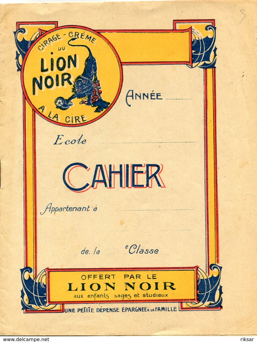 CAHIER LION NOIR - F