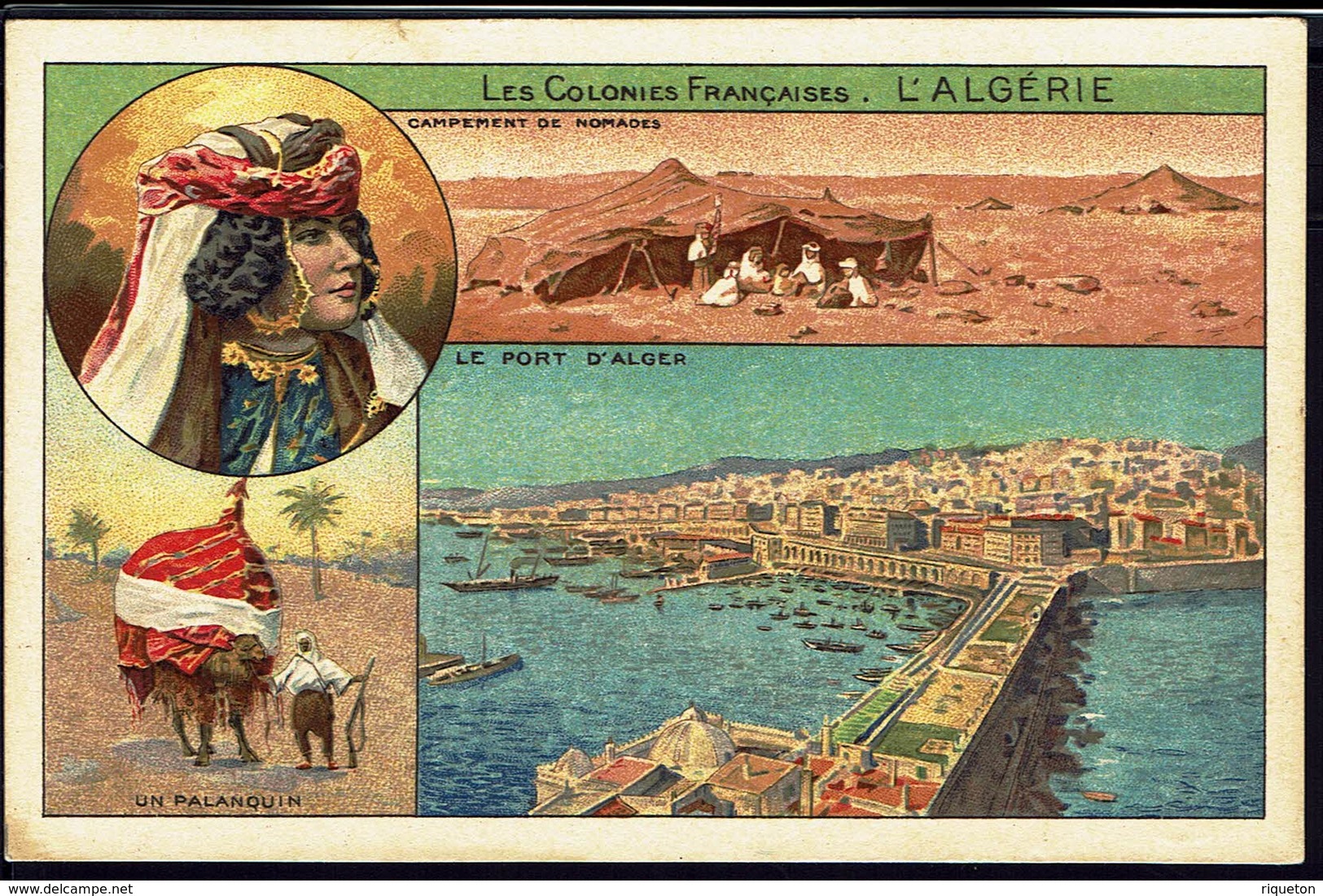 ALGERIE - Carte Postale Mutivues Les Colonies Françaises - L'Algérie. Carte Pub Les Chocolats Et Thé De La Cie Coloniale - Autres & Non Classés
