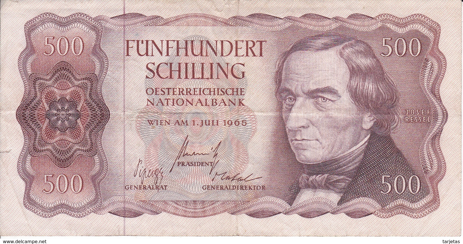 BILLETE DE AUSTRIA DE 500 SCHILLING DEL AÑO 1965 (BANKNOTE-BANK NOTE) - Oesterreich