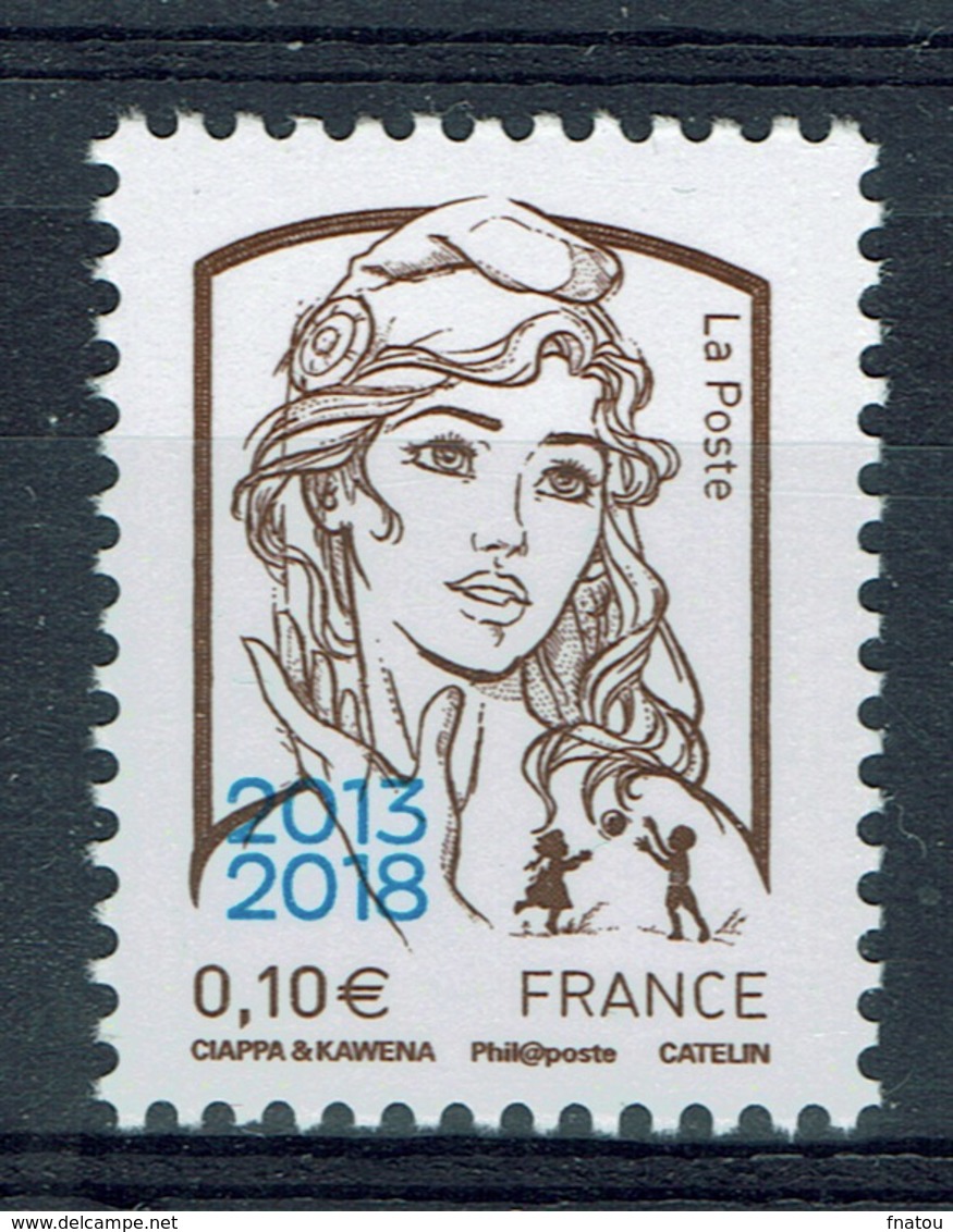 France, Marianne By Ciappa & Kawena, 10c., Overprint "2013-2018", 2018, MNH VF - Unused Stamps