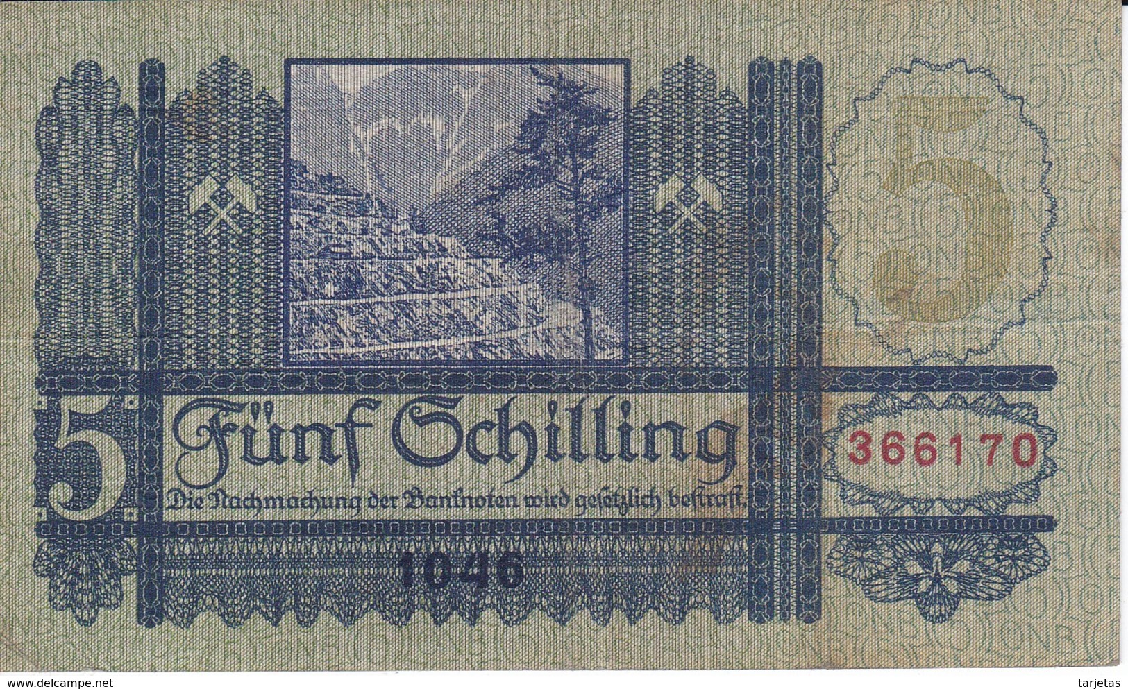 BILLETE DE AUSTRIA DE 5 SCHILLING DEL AÑO 1927 (BANKNOTE-BANK NOTE) - Austria