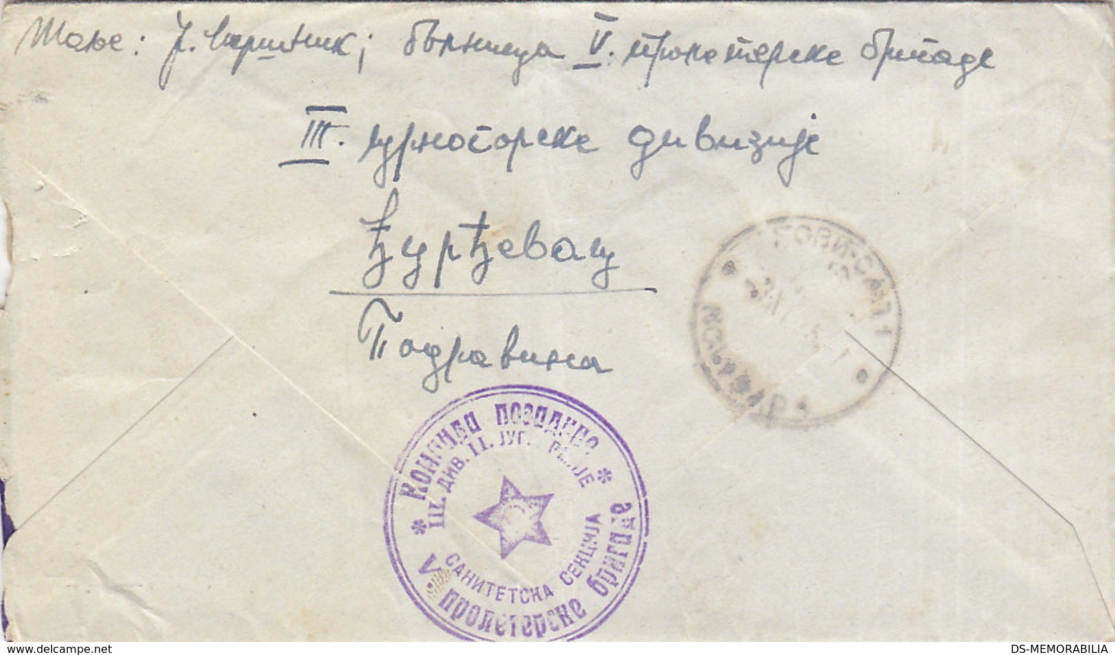 Yugoslavia Yugoslav Army Military Mail Sanitetska Sekcija V Proleterske Brigade , Djurdjevac - Novi Sad 1945 - Covers & Documents